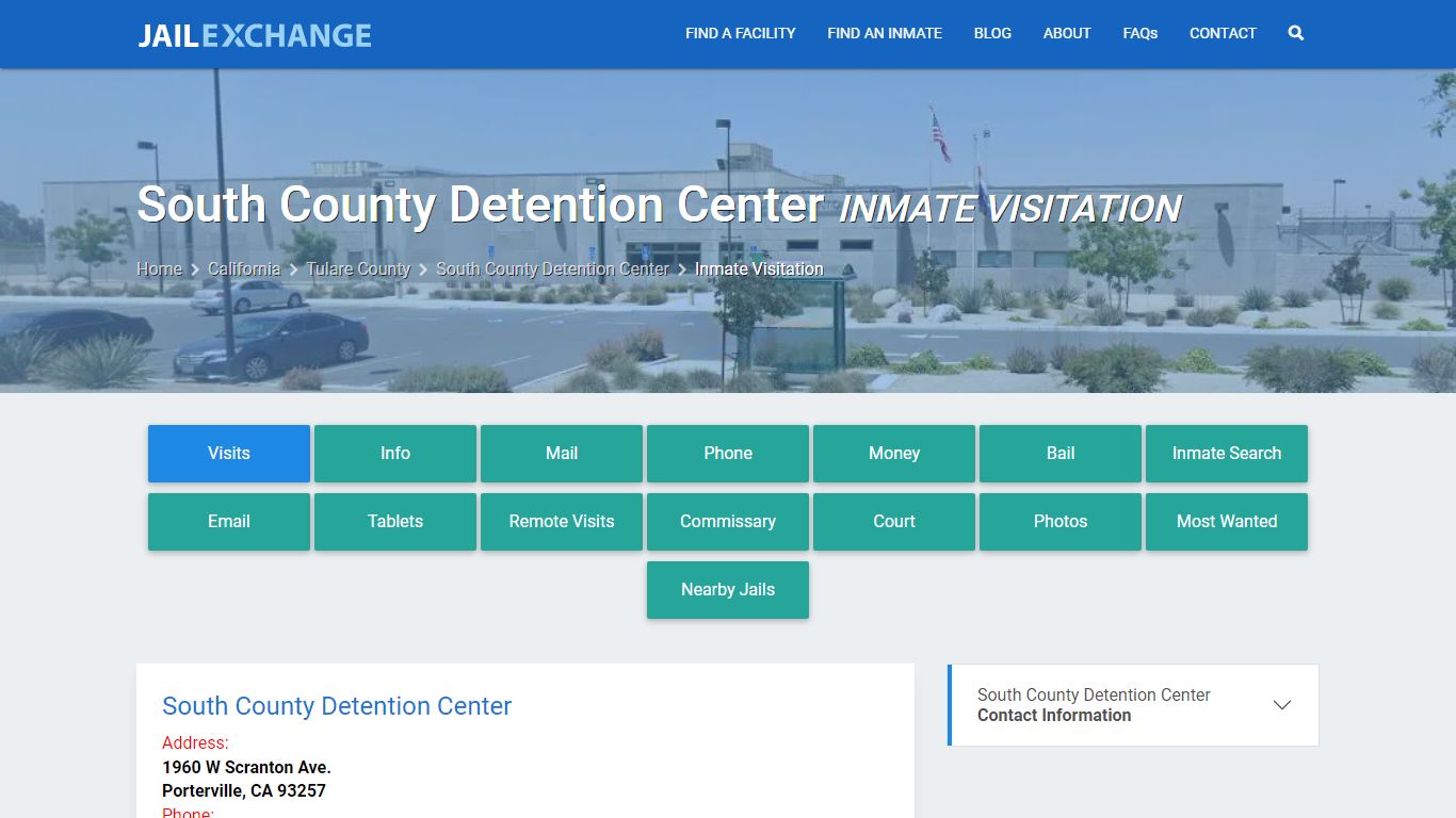 Inmate Visitation - South County Detention Center, CA - Jail Exchange
